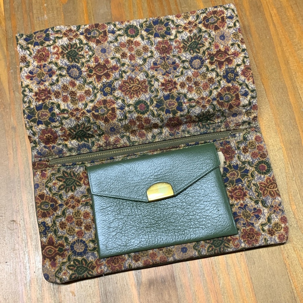 NEW Antique Unused PocketBook Leather and Fabric